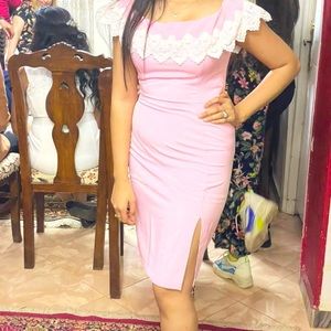 Pink off sholder short womeen dress